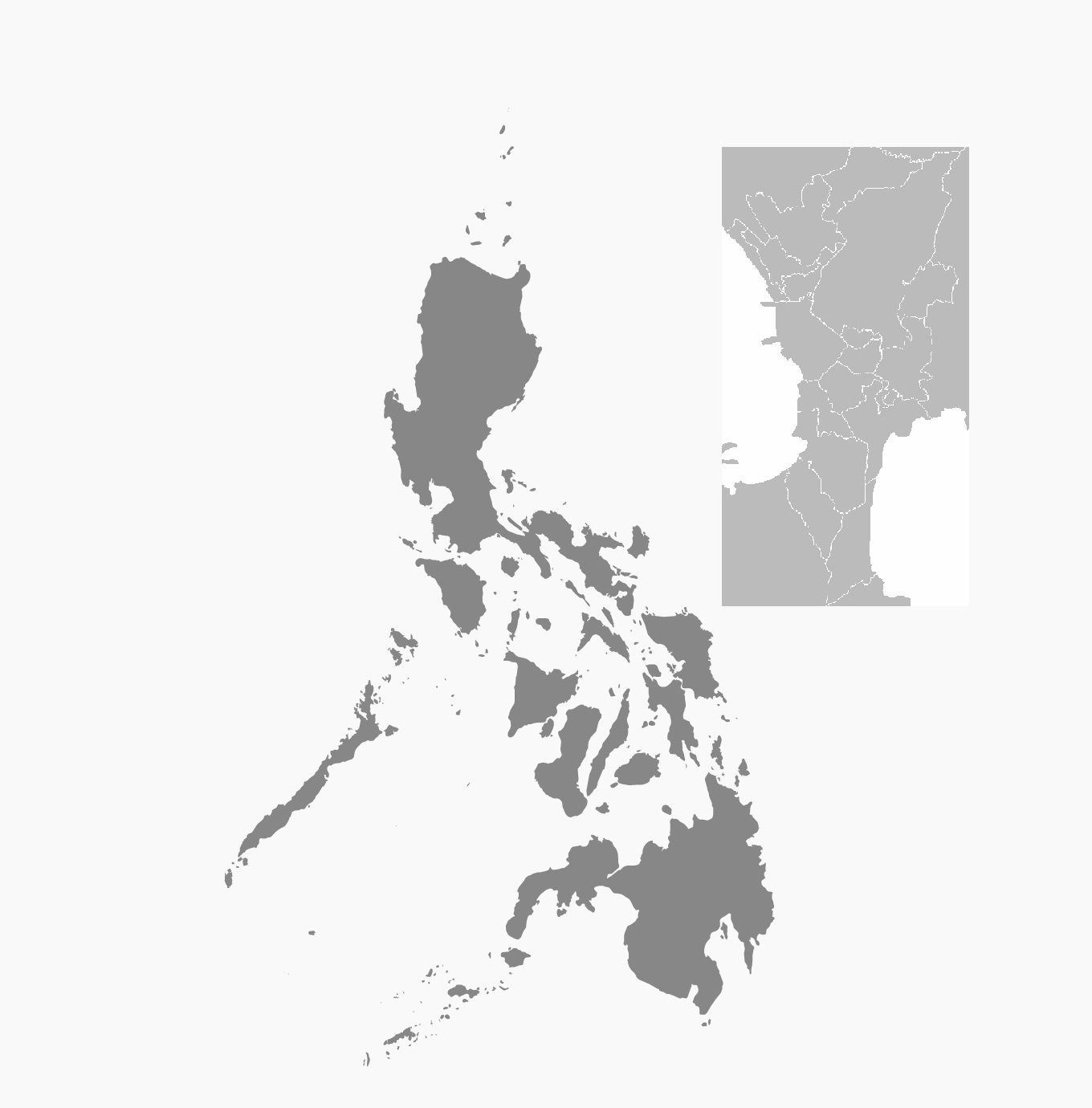 Map of the Philippines with Metro Manila inset